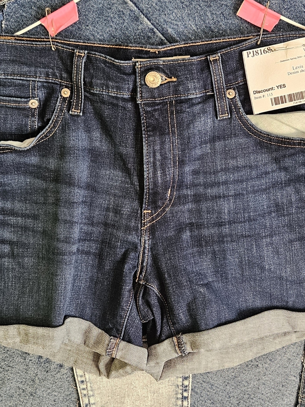 Levi's Indigo Rolled Hem Denim Shorts
